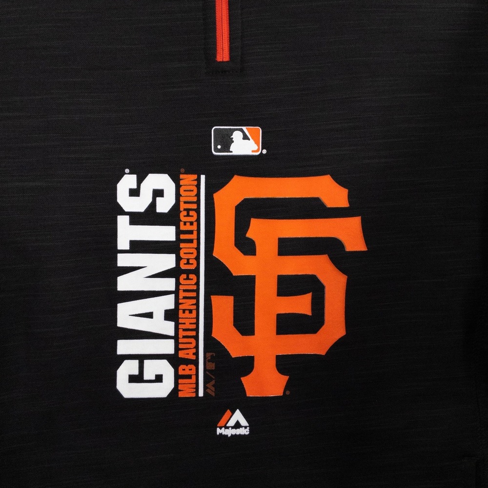 Majestic SF Giants Icon Streak Space Dye 1/4 Zip Jacket Women's Medium Black - Picture 8 of 8